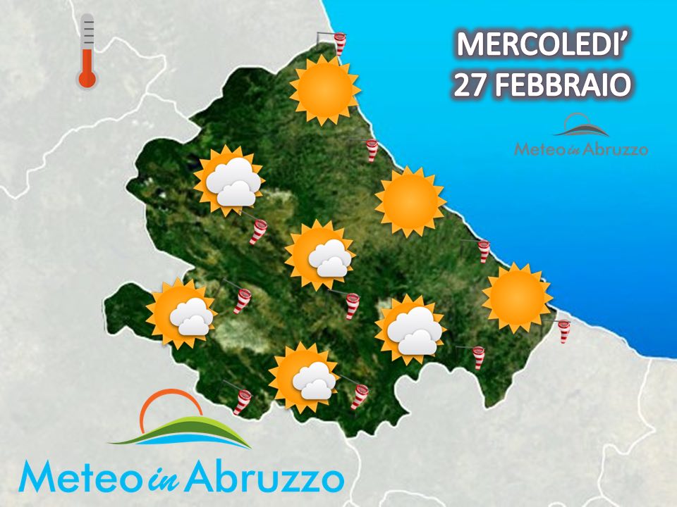 Che tempo fa in Abruzzo. Giornata soleggiata ma vento ancora protagonista