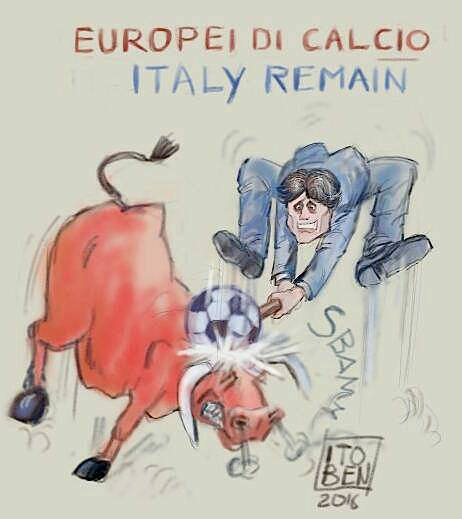 Calcio, Europei 2016... Spagna exit... La vignetta di Benito Biase