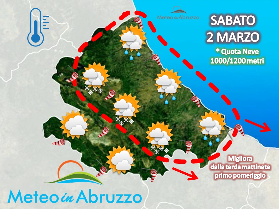 Che tempo fa in Abruzzo. Da condizioni instabili a miglioramento. Domenica soleggiata