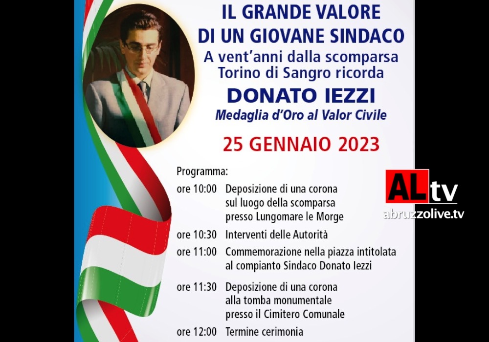Torino di Sangro ricorda il sindaco Donato Iezzi: cerimonia a 20 anni dalla scomparsa