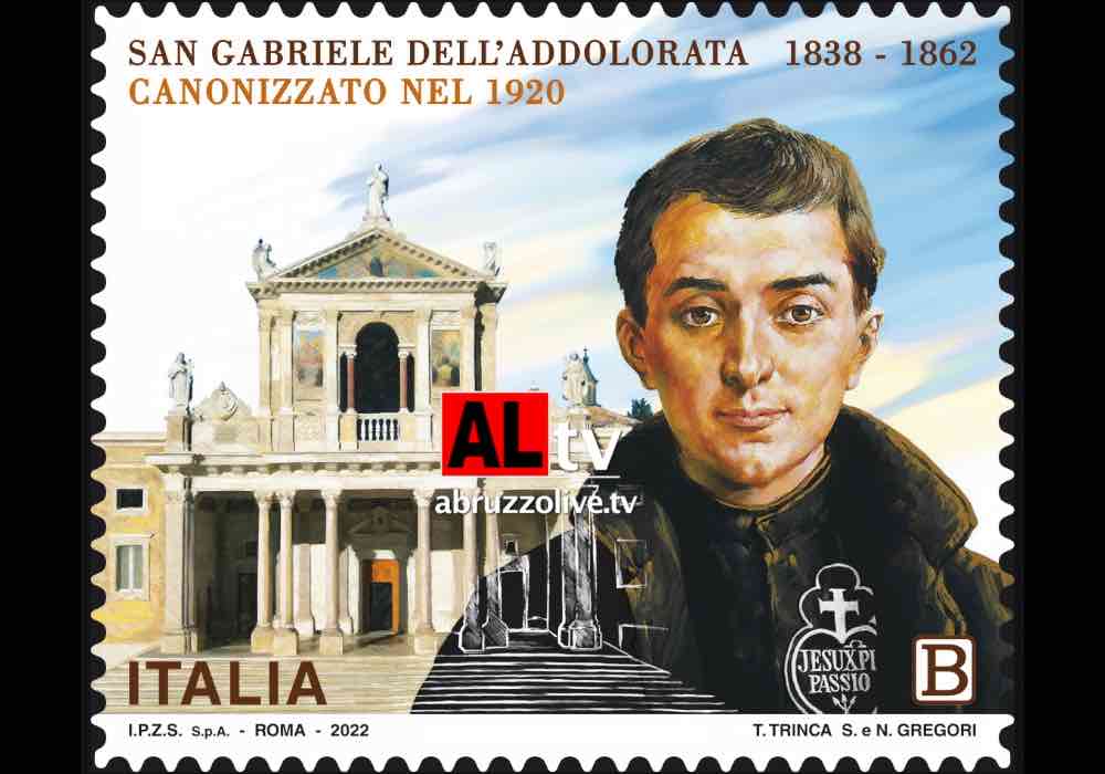 Esce il francobollo dedicato a San Gabriele dell'Addolorata, patrono d'Abruzzo