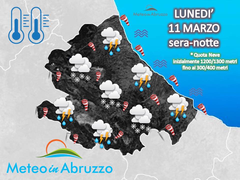 Che tempo fa in Abruzzo...  In arrivo venti forti e temporali. Allerta della Protezione civile