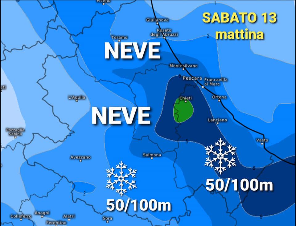 Abruzzo. Neve in arrivo fin sulle coste. Allerta della Protezione civile 