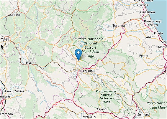 Scossa di terremoto in provincia dell'Aquila